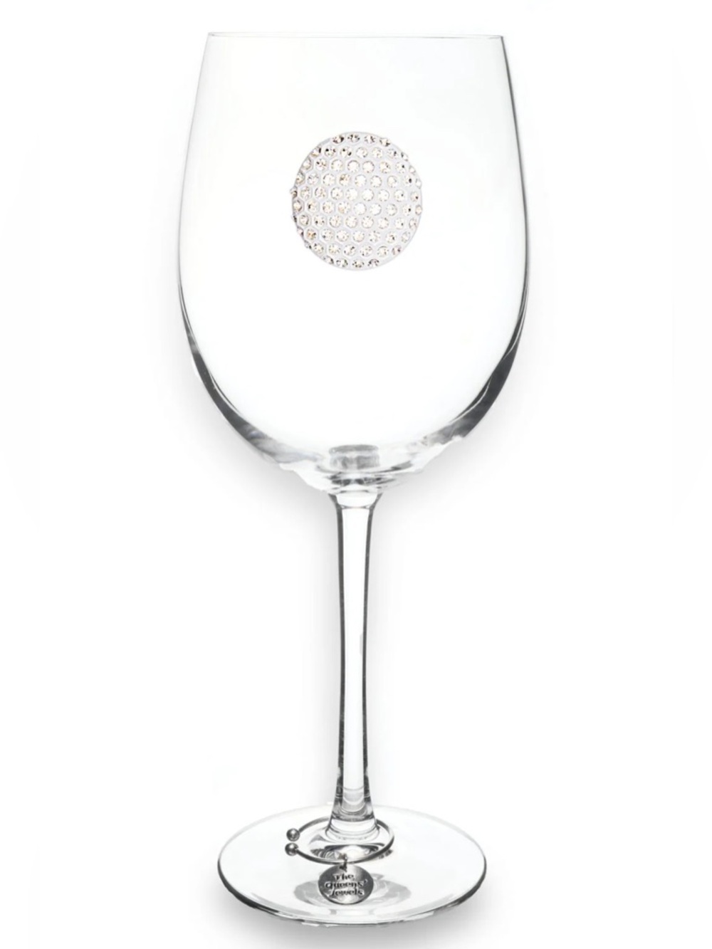 The Queens Jewels Golf Wine Glasses PAIR Handcrafted Bedazzled Rhinestones Sport